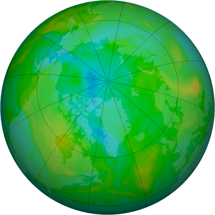 Arctic ozone map for 19 August 1987